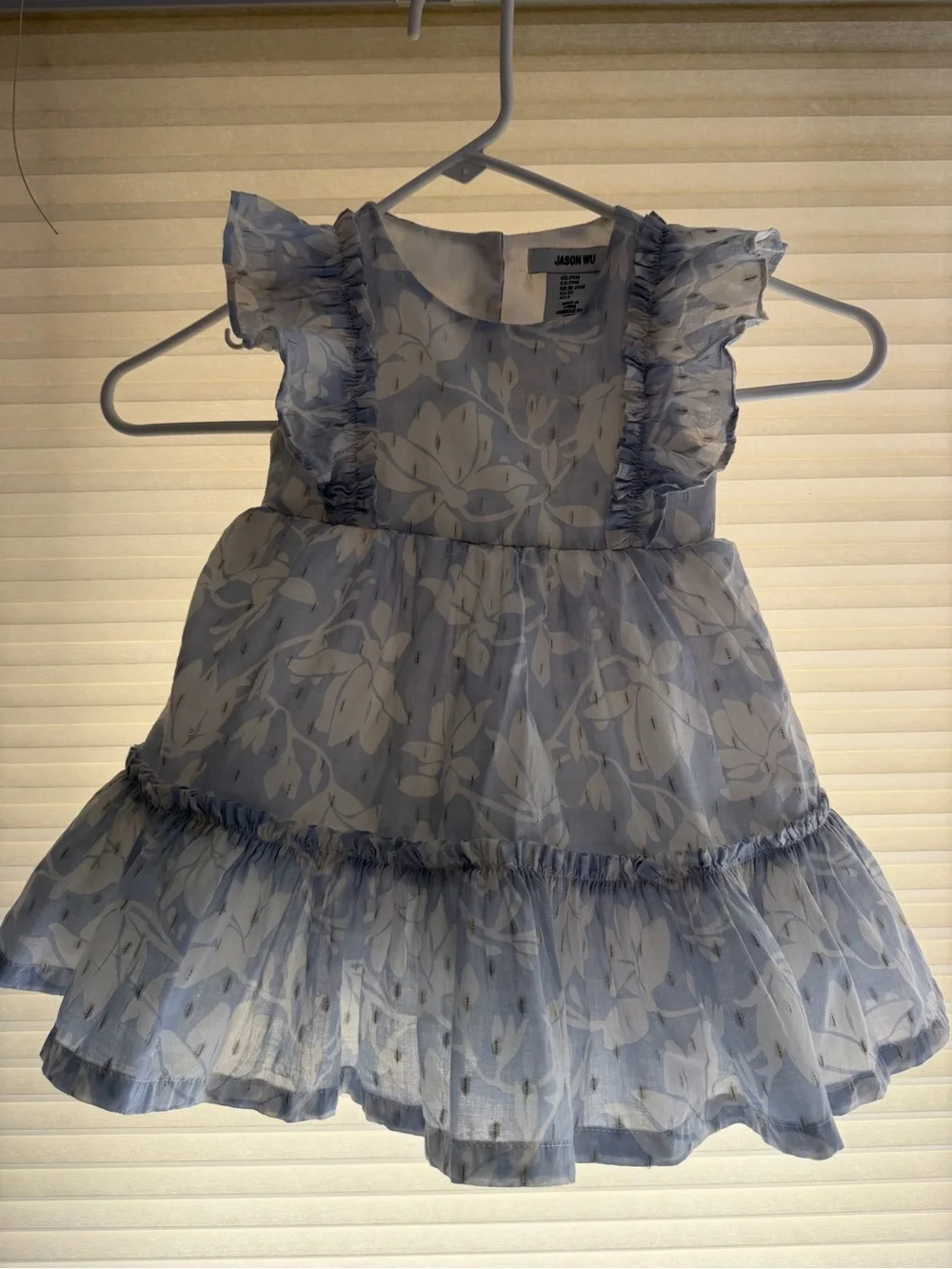 Jason WU. Beautiful Light Blue Floral Ruffle Baby Dress size 24 months